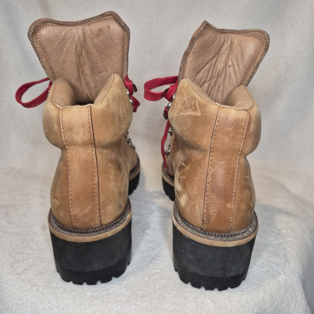 Jeffrey Cambell Explorer Hiking Boot Nubuck Leather SIZE 5.5 Alpine Heritage Red - Picture 4 of 11